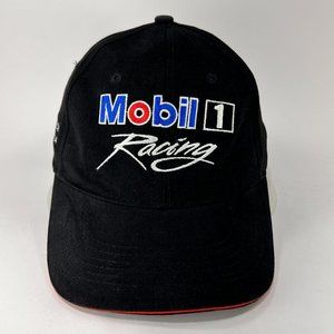 Mobil 1 Racing Strap Back Cap Hat Black Winners Circle 2014 Robertson Logo Mens